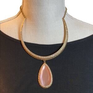 Striking JS Collection Statement Necklace with Pink Pendant